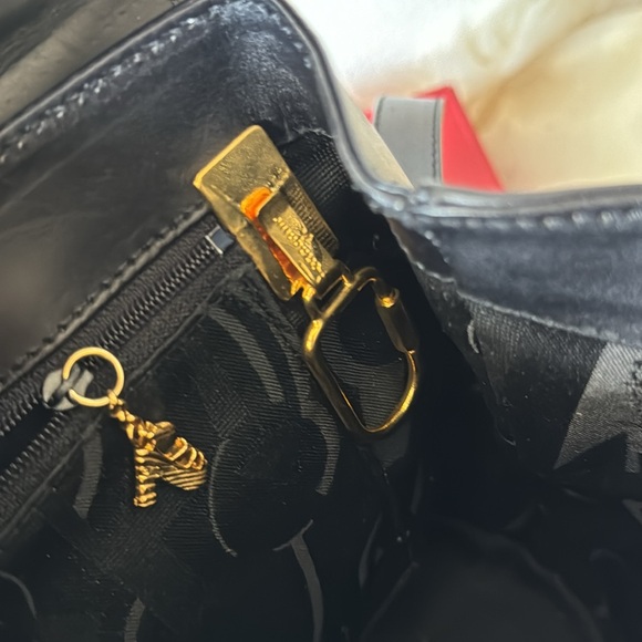 Salvatore Ferragamo Black Leather Handbag, Gold Hardware, free LV lock & key - Picture 15 of 16